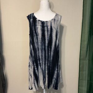 Espresso Navy and White Tie-Dye Tunic